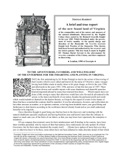 A Briefe and True Report of the New Found Land of Virginia.