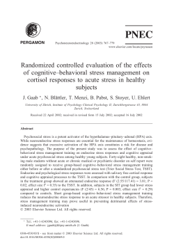 Randomized controlled evaluation of the effects of cognitive