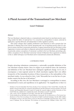 A Plural Account of the Transnational Law Merchant