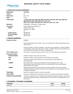 Acetone - (CH 3 ) 2 CO