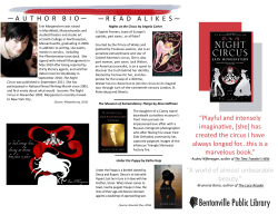 The Night Circus - Bentonville Public Library