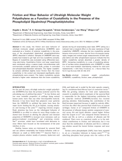 Friction and Wear Behavior of Ultrahigh Molecular Weight