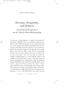 Heroism, Hospitality, and Holiness