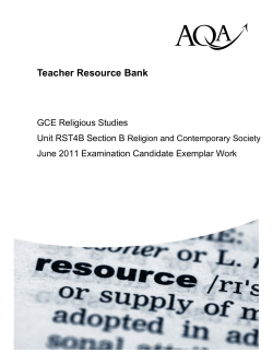 A-level Religious Studies Candidate exam responses RST4B