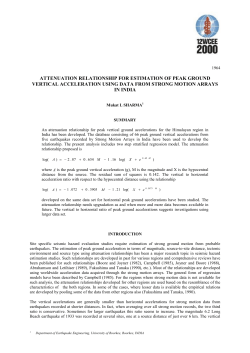 ATTENUATION RELATIONSHIP FOR ESTIMATION OF PEAK