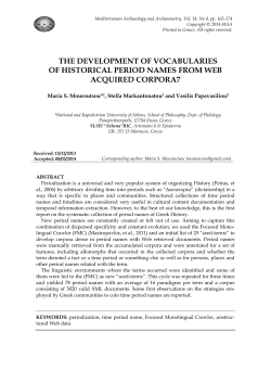 THE DEVELOPMENT OF THESAURI OF HISTORICAL PERIOD
