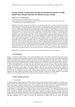 Energy storage: Preparations and physicochemical properties of