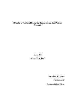 Effects of National Security Concerns on the Patent Process