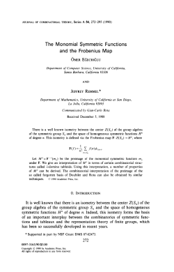 The Monomial Symmetric Functions and the Frobenius Map