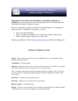 Glossary of Tapestry Terms - American Tapestry Alliance