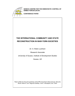 the international community and state reconstruction in war