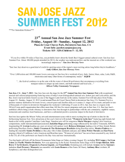23rd Annual San Jose Jazz Summer Fest Friday, August 10