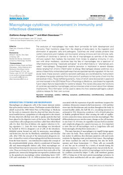 Macrophage cytokines: involvement in immunity and infectious