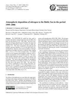 Atmospheric deposition of nitrogen to the Baltic Sea in the period