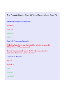 76: Percents Greater Than 100% and Percents Less Than 1%