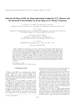 Selective Etching of HfO2 by Using Inductively