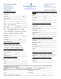 New Patient Packet - Dermatology Care of Charlotte