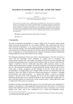 teaching economics in hungary after the crisis1