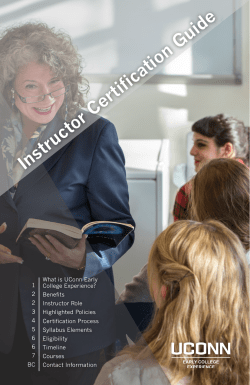 Instructor Certification Guide - UConn Early College Experience