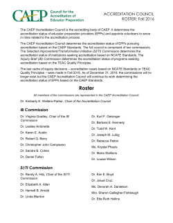 Member Roster: CAEP Accreditation Council Fall 2016