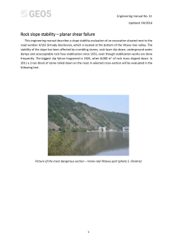 Rock slope stability &ndash; planar shear failure