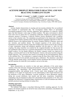 acetone droplet behavior in reacting and non reacting turbulent flow