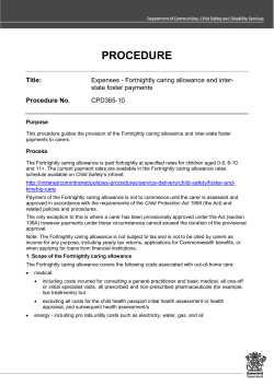 Expenses - fortnightly caring allowance and inter