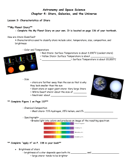 Astronomy and Space Science Chapter 4: Stars, Galaxies, and the