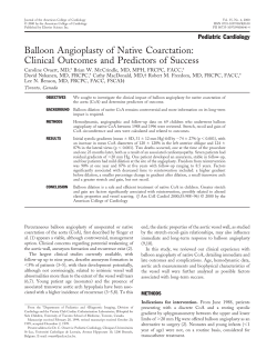 Balloon angioplasty of native coarctation: clinical outcomes