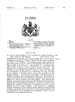 10 GEO V 1919 No 20 Treaties of Peace