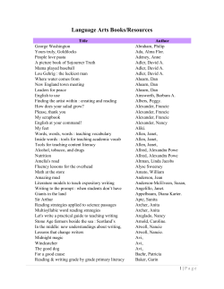 Language Arts Books/Resources - Lake County Regional Office of