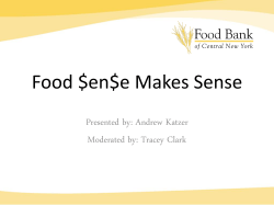 Food $en$e Makes Sense - Food Bank of Central New York