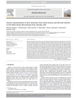 Arsenic concentrations in dust emissions from wind erosion and off
