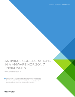 Antivirus Considerations in a VMware Horizon 7 Environment