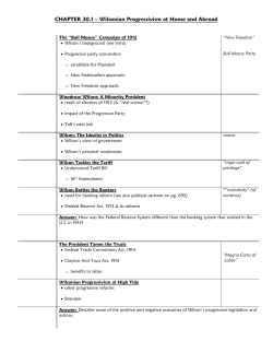 CHAPTER 30.1 &ndash; Wilsonian Progressivism at Home and Abroad