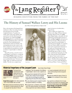 The History of Samuel Wallace Lowry and His Looms