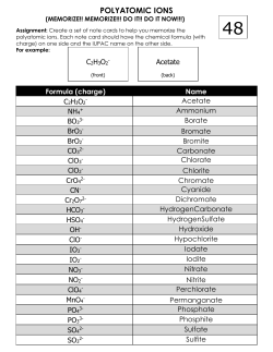 polyatomic ions - Galena Park ISD Moodle