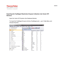 Importing the FastDigest Restriction Enzyme Collection into Vector