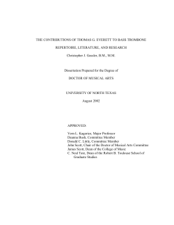The contributions of Thomas G. Everett to bass trombone repertoire