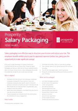 Prosperity Salary Packaging - Central Coast Local Health District