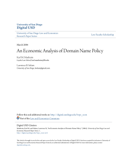 An Economic Analysis of Domain Name Policy