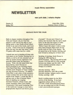 NEWSLETTER - Music Library Association