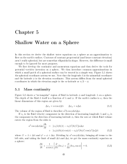 Chapter 5 Shallow Water on a Sphere