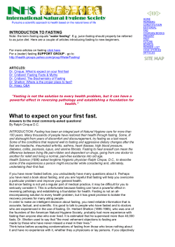 INHS Water Fasting article - What to expect on your first fast