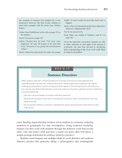 Sentence Detectives - Reading Apprenticeship