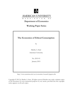 Economics of Ethical Consumption