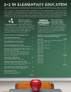2+2 in Elementary Education - Columbia State Community College