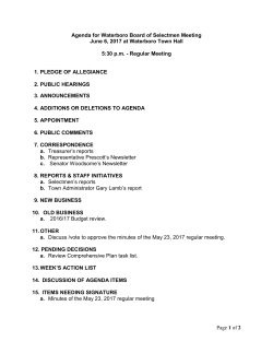 Page 1 of 3 Agenda for Waterboro Board of Selectmen Meeting May