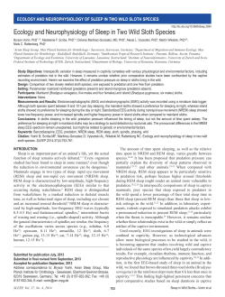 Ecology and Neurophysiology of Sleep in Two Wild Sloth Species