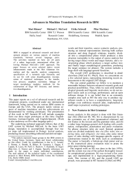 Advance in machine translation research in IBM
